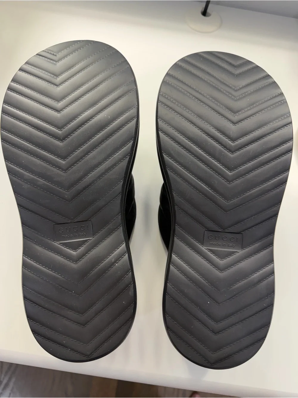 Gucci Black Padded Platform Slide Sandals